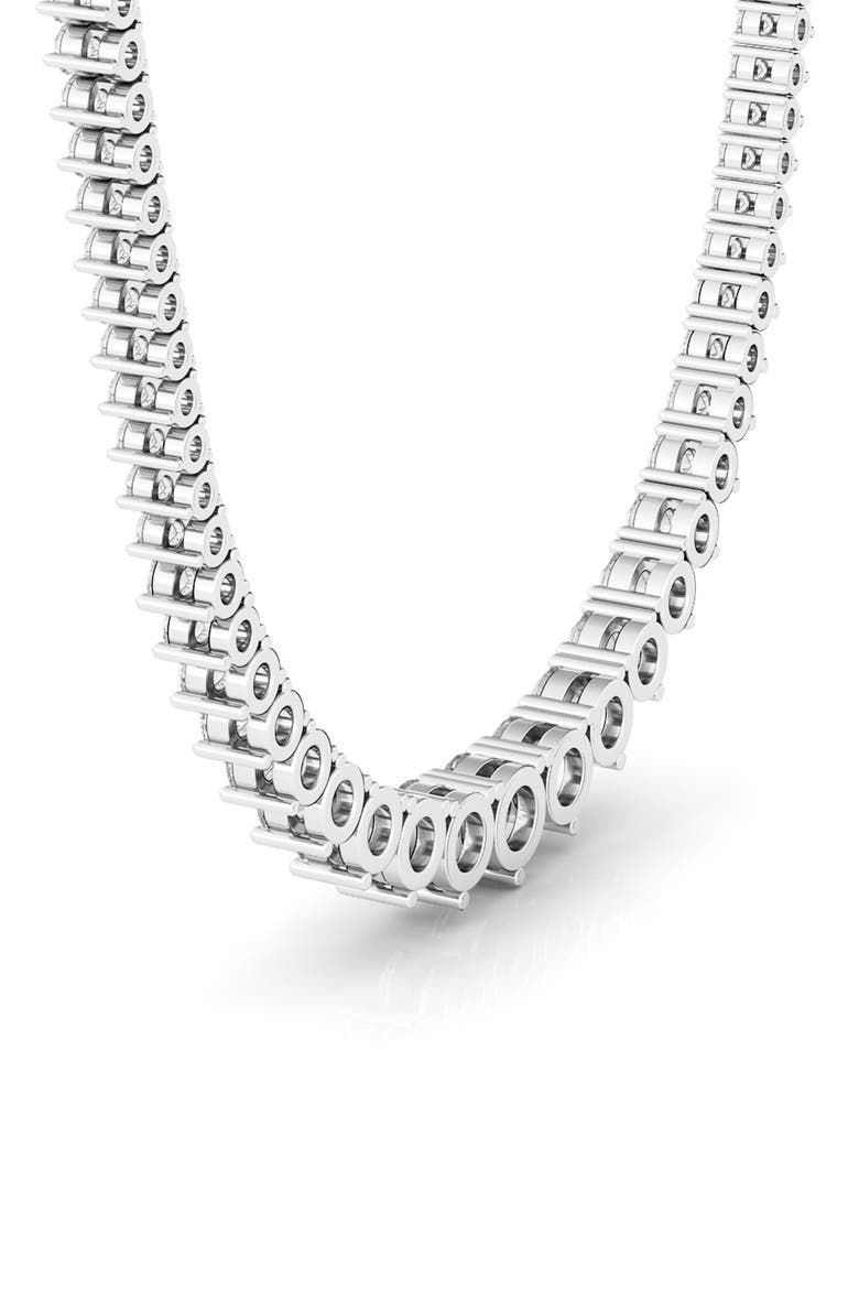 Graduated Lab Created Diamond Necklace, Alternate, color, WHITE GOLD