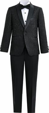 MOUSTACHE Textured Suit Set with Satin Lapels