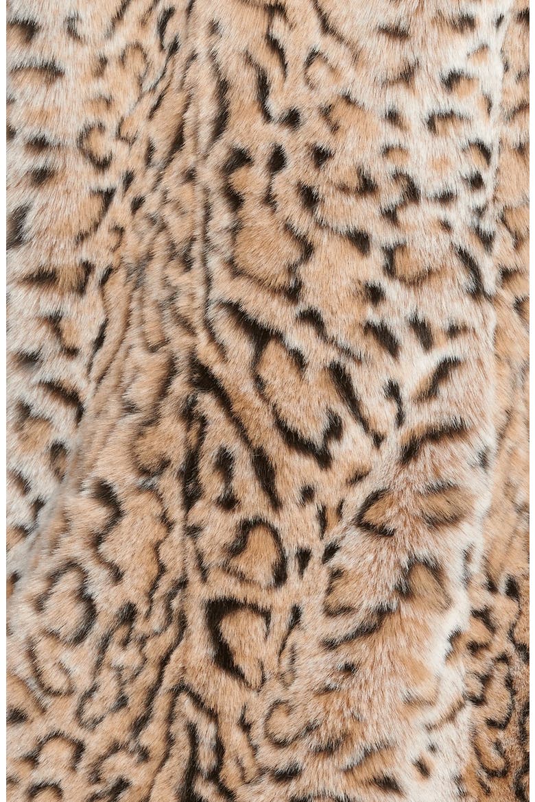 Faux Fur Leopard Print Coat, Alternate, color, LEOPARD