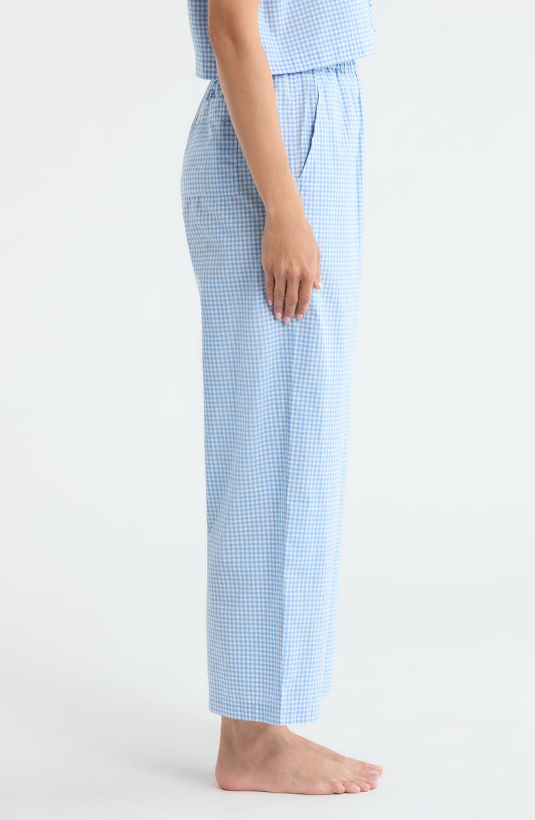 Lunya Airy Cotton Ankle Lounge Pants, Alternate, color, Market Check