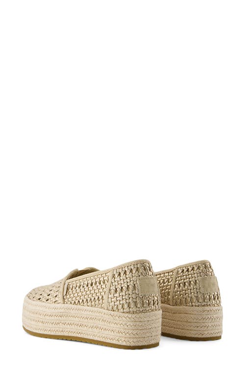 Shop Toms Valencia Platform Espadrille In Gold Crochet
