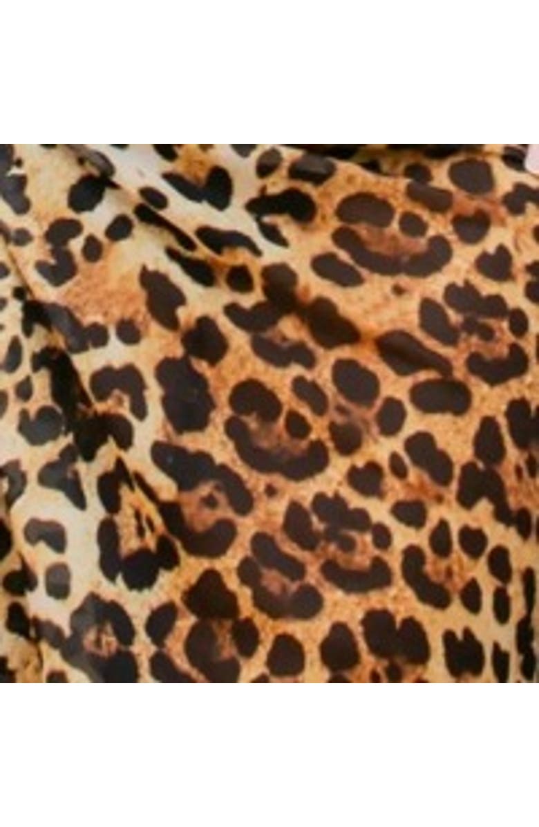 FASHION-SZN CURVE Curve Leopard Print Beach Sarong, Alternate, color, Brown
