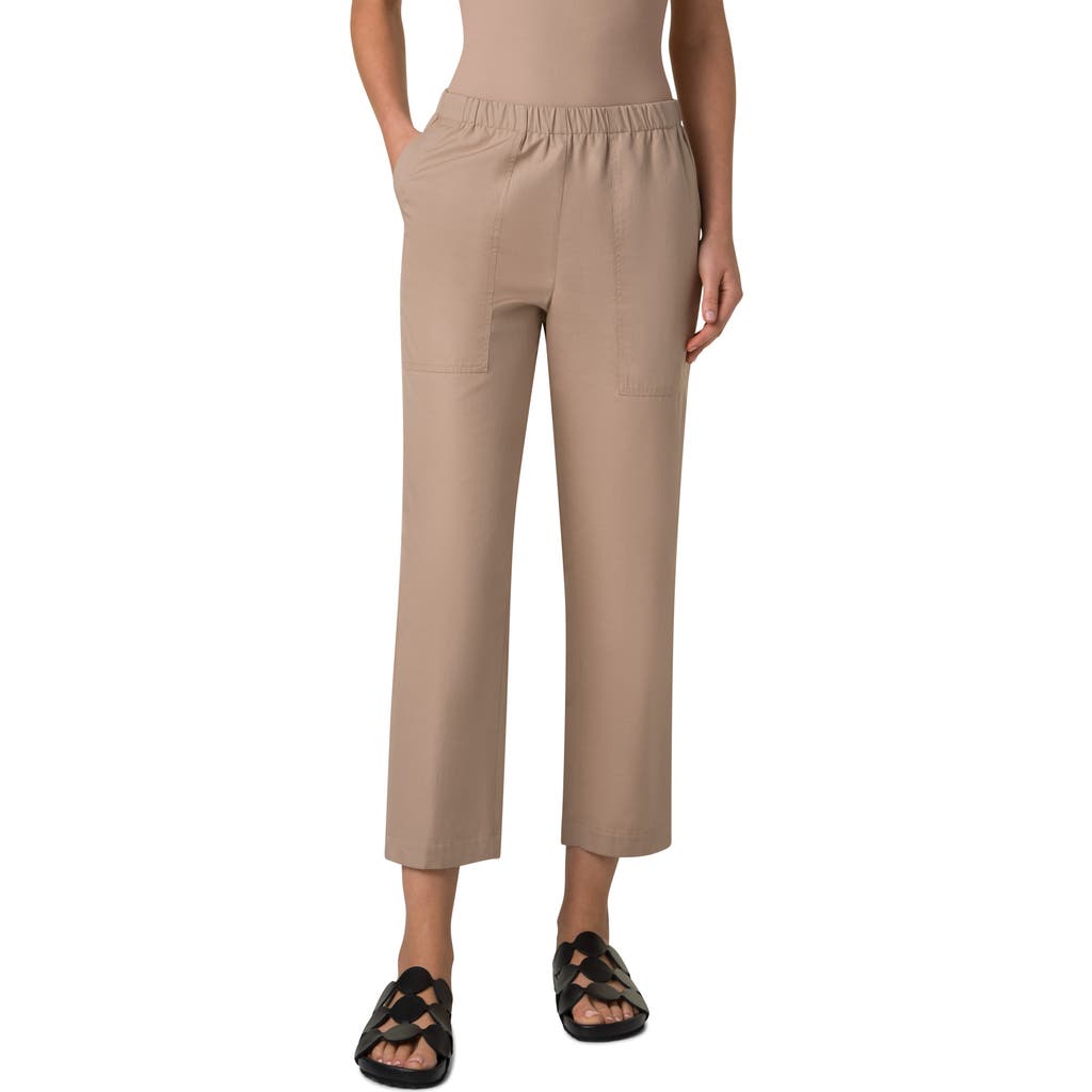 Akris Punto Farello Elastic Waist Cotton Ankle Pants In Beige