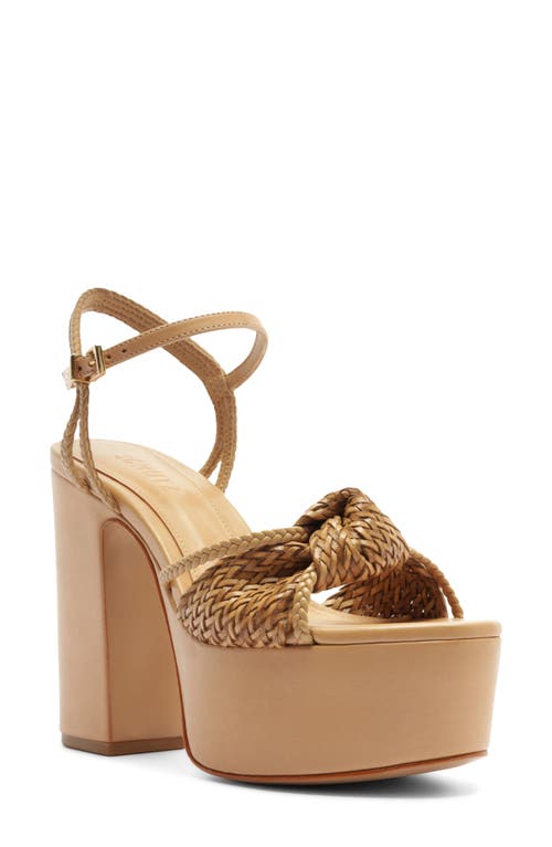 Schutz Kalina Ankle Strap Platform Sandal in Light Wood at Nordstrom, Size 11
