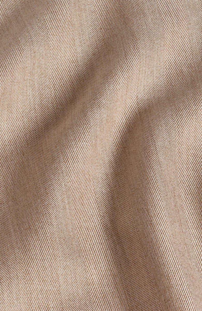 David Donahue Herringbone Sport Shirt, Alternate, color, Dune