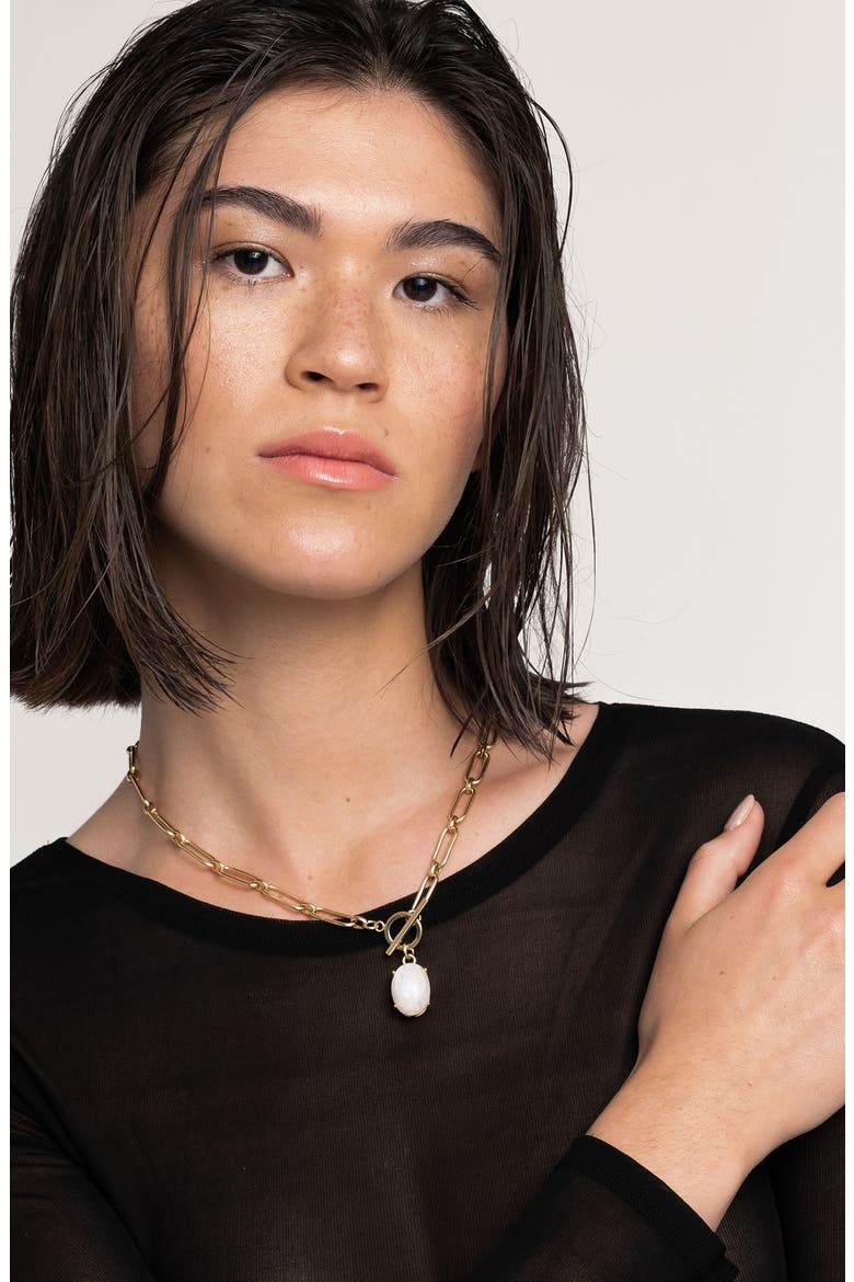 Luli Moonstone Toggle Pendant Necklace, Alternate, color, WHITE