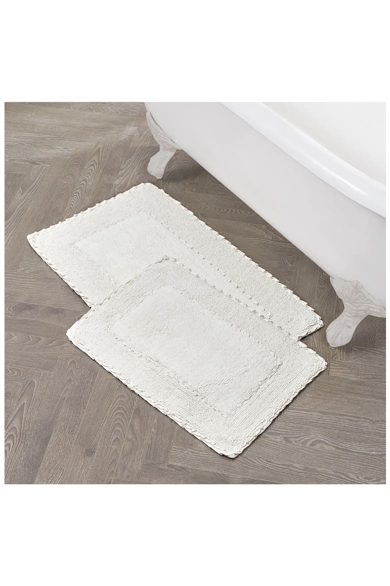 Ruffle Cotton 2-Piece Bath Mat Set, Alternate, color, WHITE