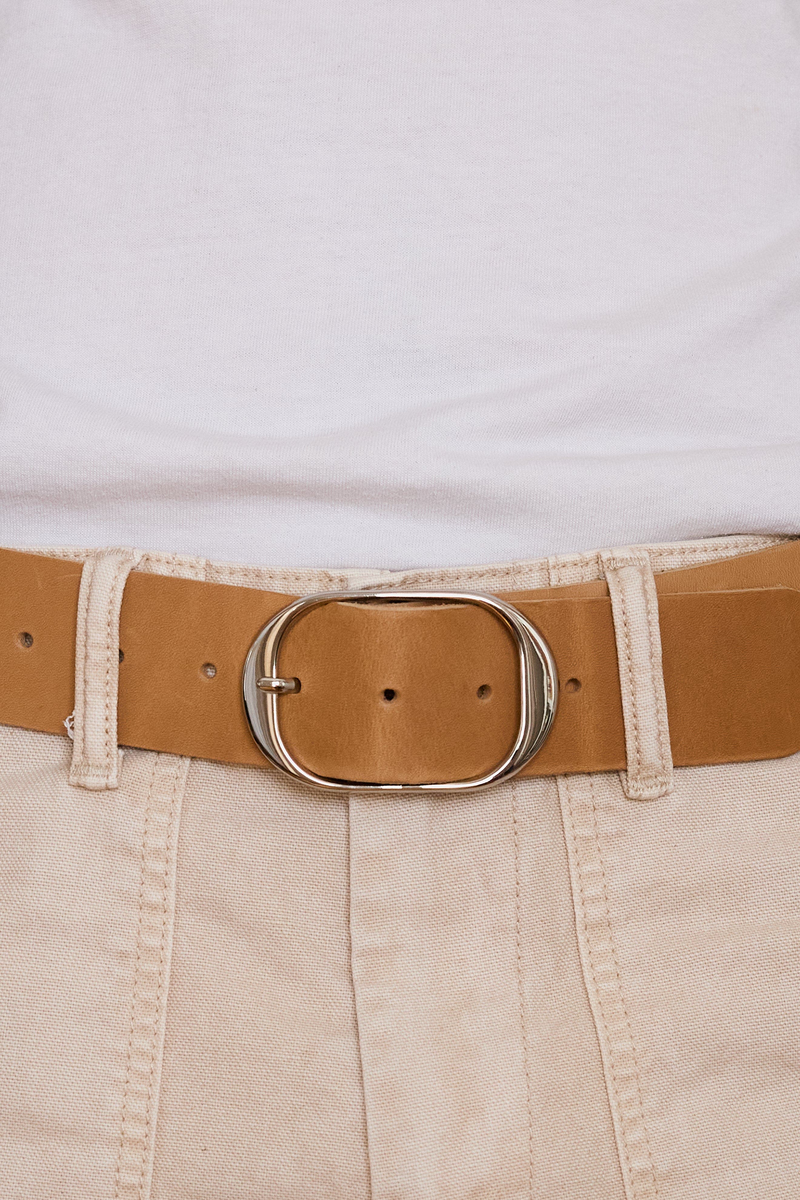 Ezra Arthur Oval Buckle Leather Belt 45mm | Nordstrom