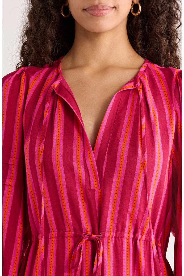 Clarisa Stripes Lomie Long Sleeve Minidress, Alternate, color, FUCHSIA-ORANGE