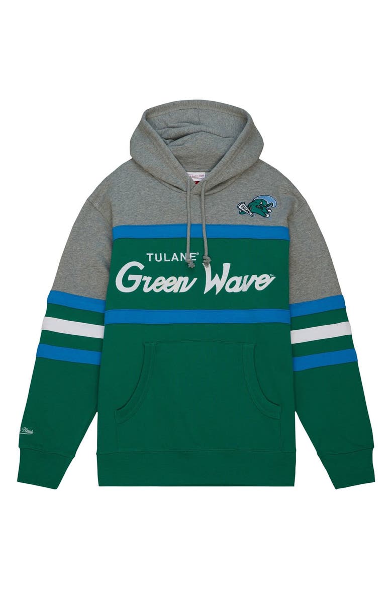 Men's Mitchell & Ness Green Tulane Green Wave Head Coach Pullover Hoodie, Alternate, color, Green