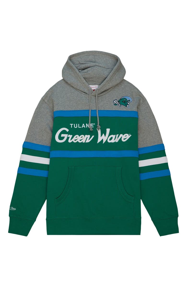 Mitchell & Ness Men's Mitchell & Ness Green Tulane Green Wave Head Coach Pullover Hoodie, Alternate, color, Green