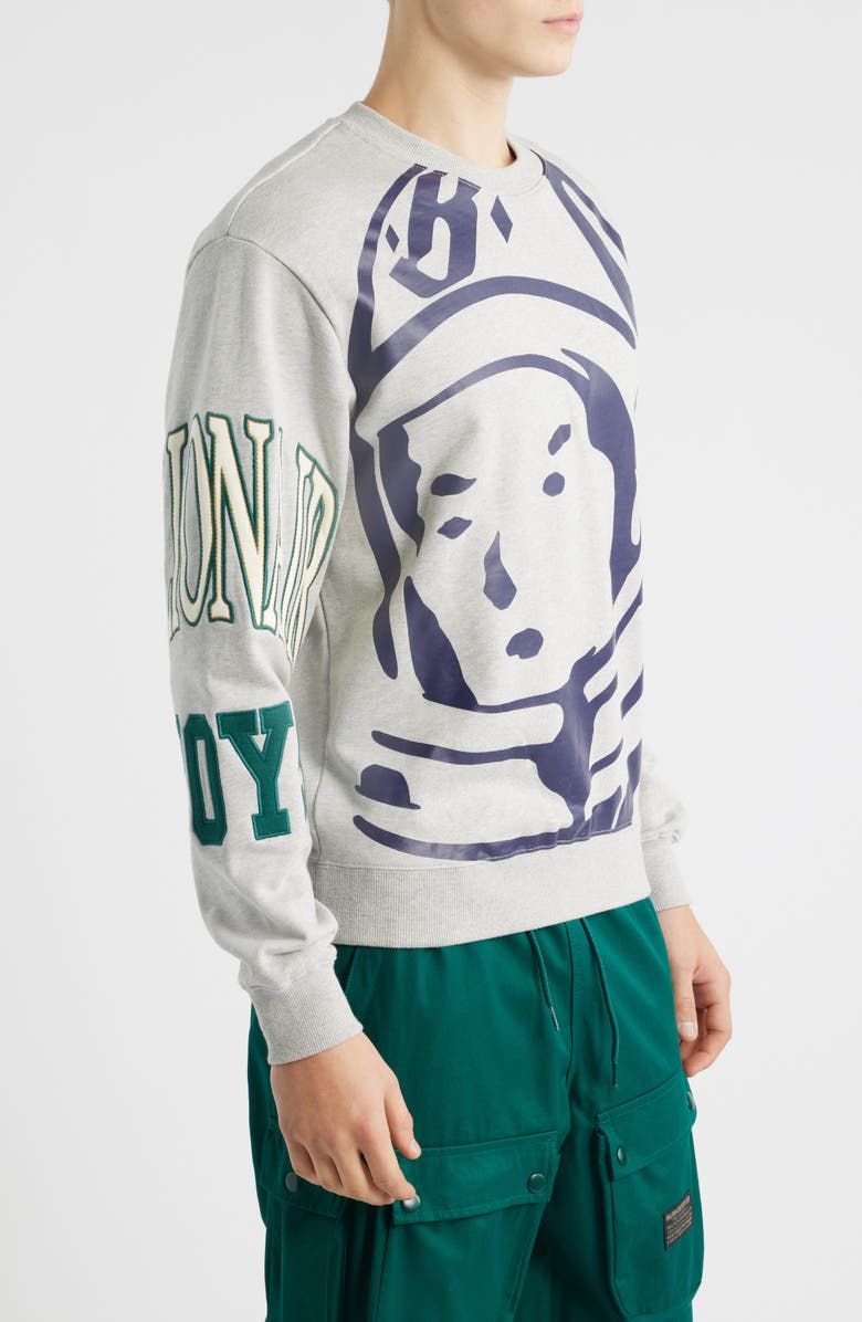 Billionaire Boys Club BB Big Face Helmet Head Cotton Sweatshirt, Alternate, color, Heather Grey