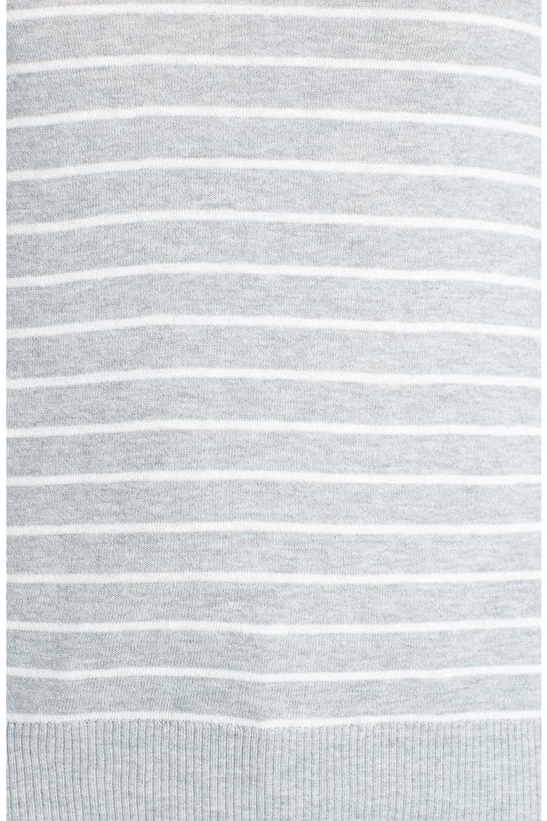 Stripe Elbow Patch V-Neck Sweater, Alternate, color, HEATHER GREY TAWNY STRIPE