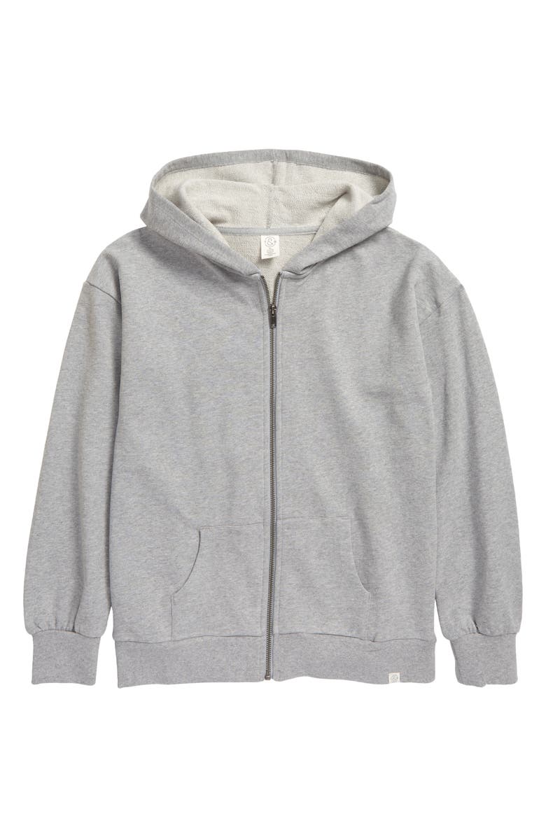 Treasure & Bond Kids' Essential Oversize Zip Hoodie, Main, color,
