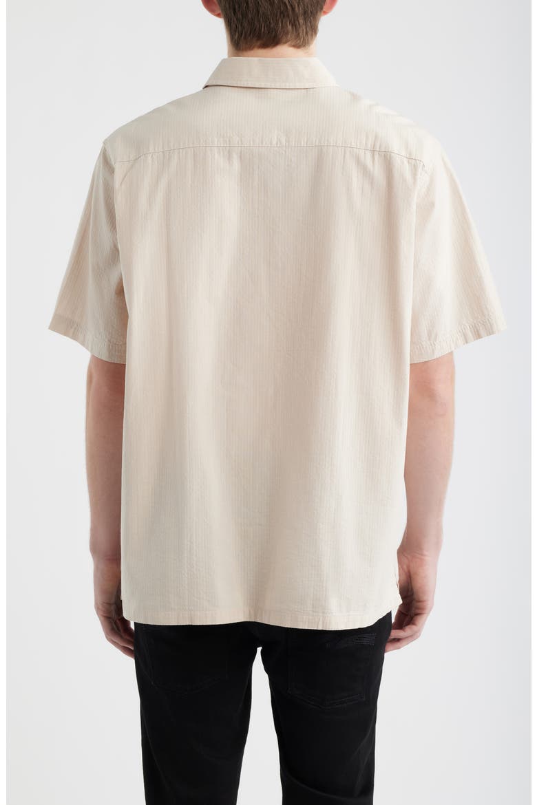 Short Sleeve Cotton Seersucker Button-Up Shirt, Alternate, color, VINTAGE WHITE