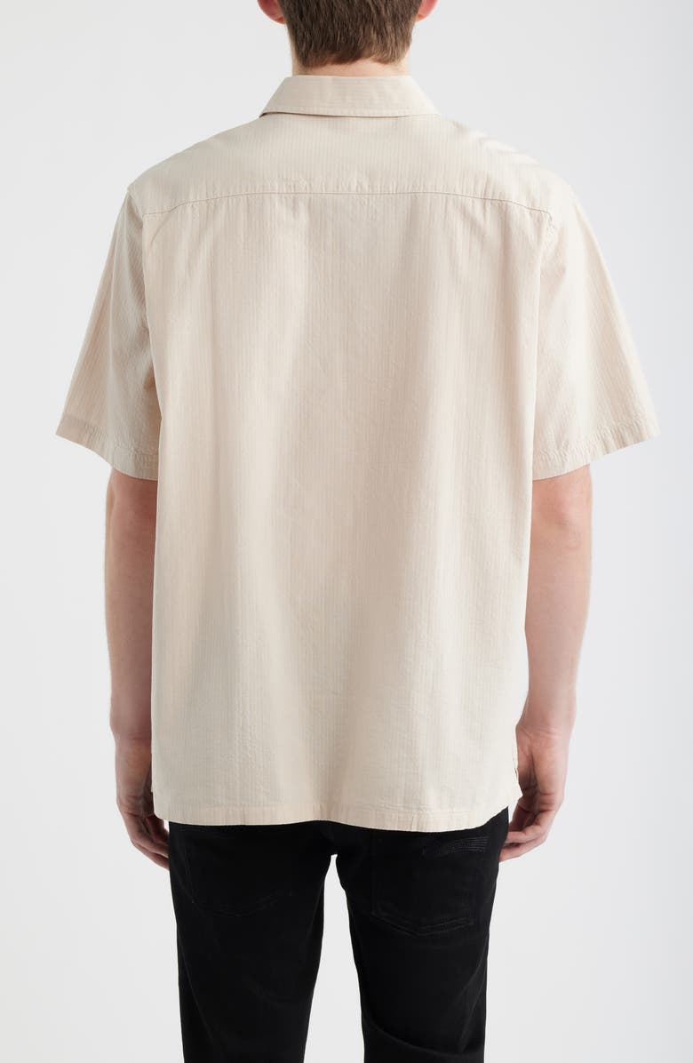 Rip Curl Short Sleeve Cotton Seersucker Button-Up Shirt, Alternate, color, Vintage White