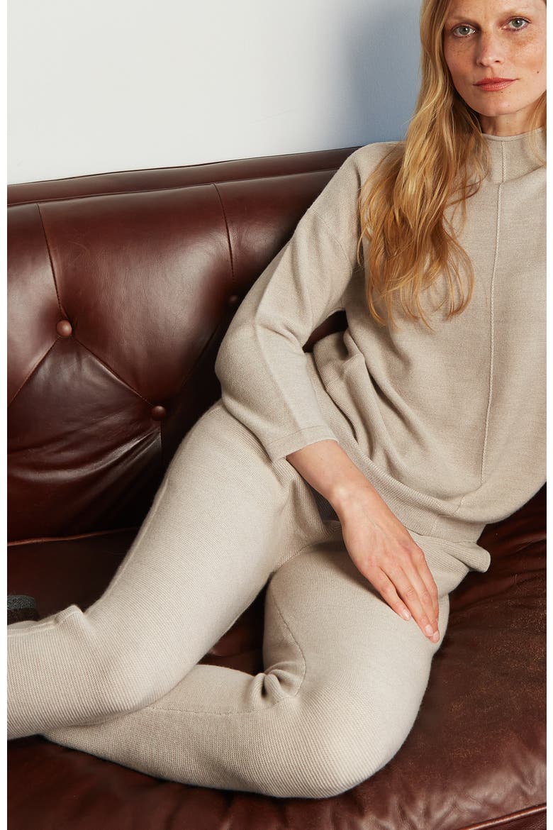 LUXE SLIM PANTS IN CASHWOOL, Alternate, color, Oyster