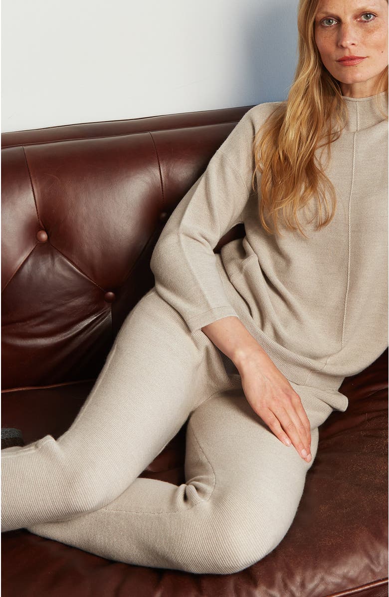 oyun LUXE SLIM PANTS IN CASHWOOL, Alternate, color, Oyster