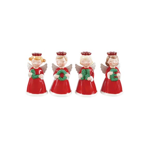 Artisan Glazed Ceramic Angel Figurines