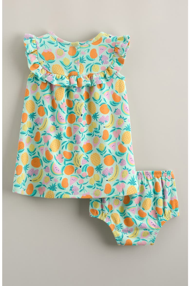 Ruffle Yoke Cotton Dress with Bloomers, Alternate, color, GREEN CRYSTAL FRUIT PUNCHDNU