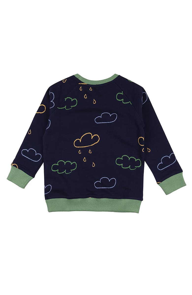 Lilly + Sid Organic Cotton Weather Print Sweatshirt, Alternate, color, Navy