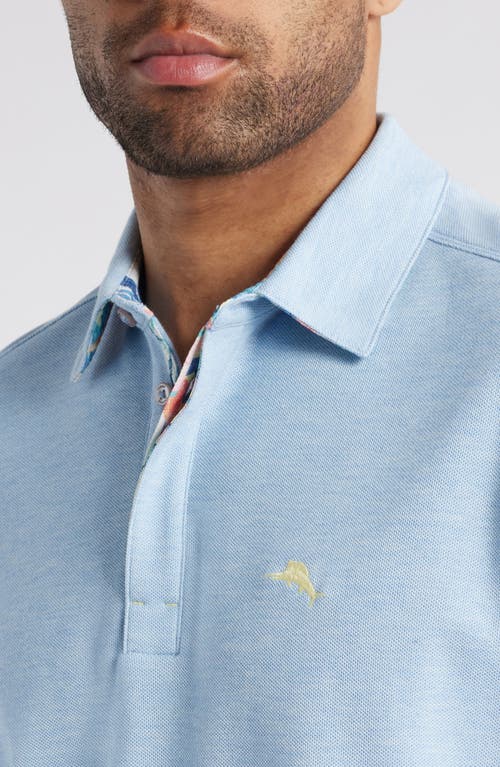Tommy Bahama Position Palms 5 O'clock Islandzone® Piqué Polo In Vacation Blue Heather