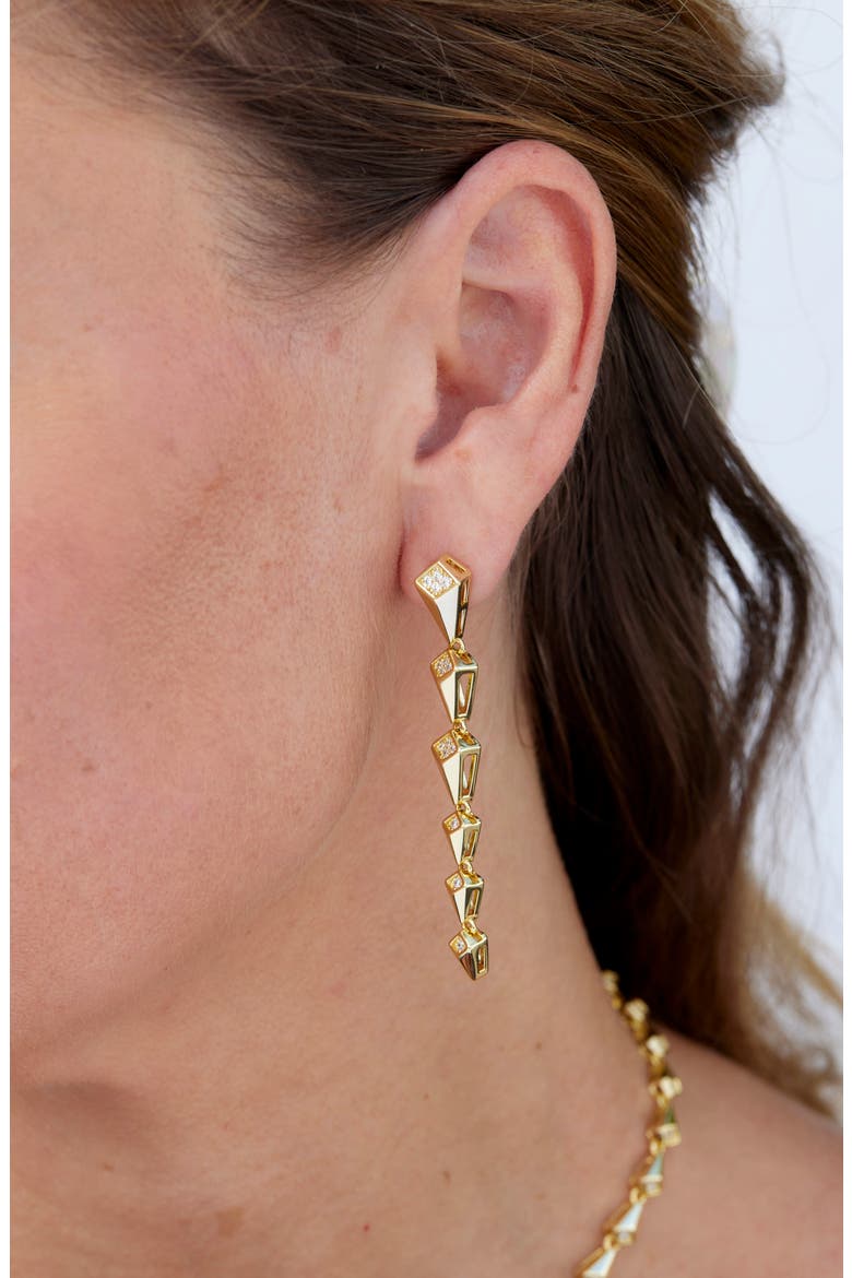 Geometric Linear Drop Earrings, Alternate, color, YELLOW GOLD