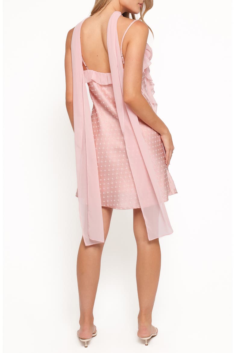 Suki Ruffle Trim Minidress & Scarf Set, Alternate, color, PEACH