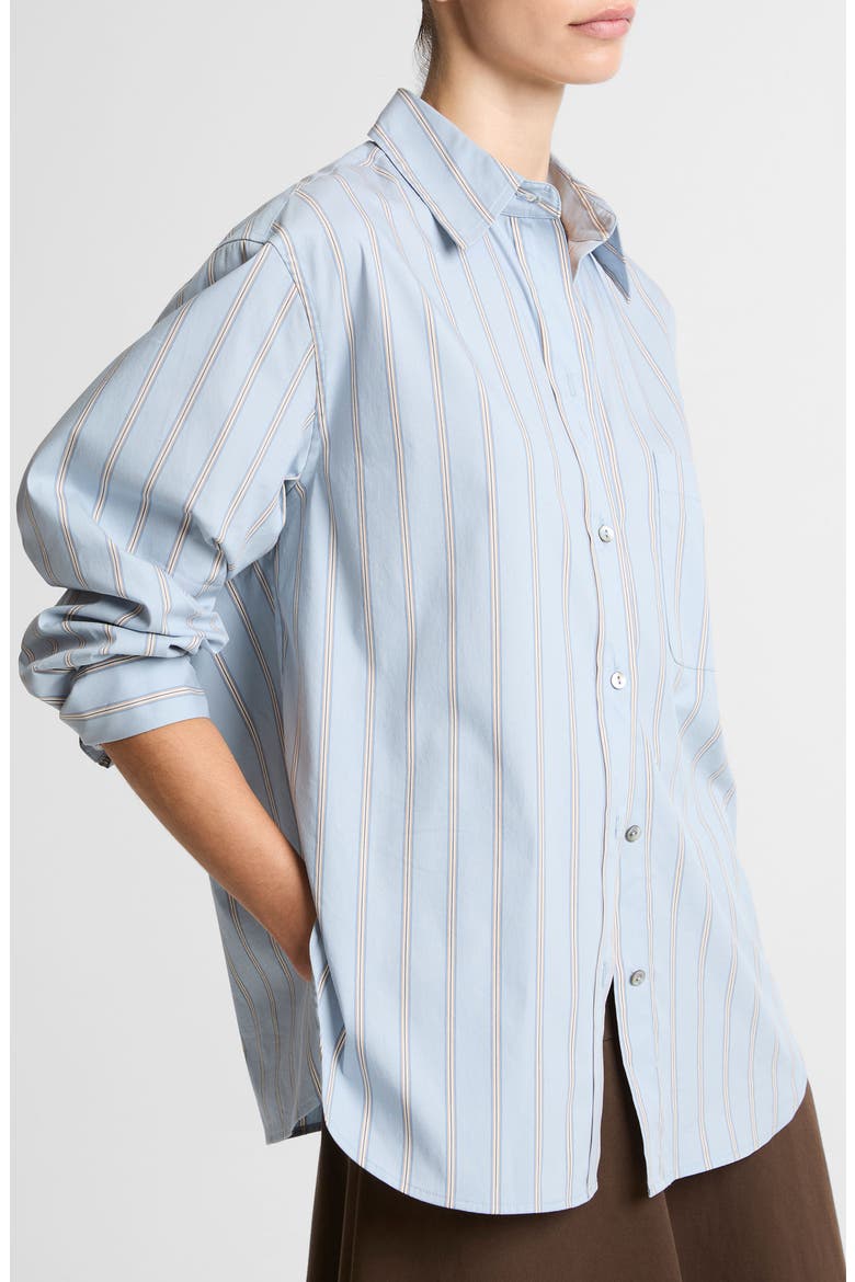 Stripe Cotton Blend Button-Up Shirt, Alternate, color, DEL MAR MULTI
