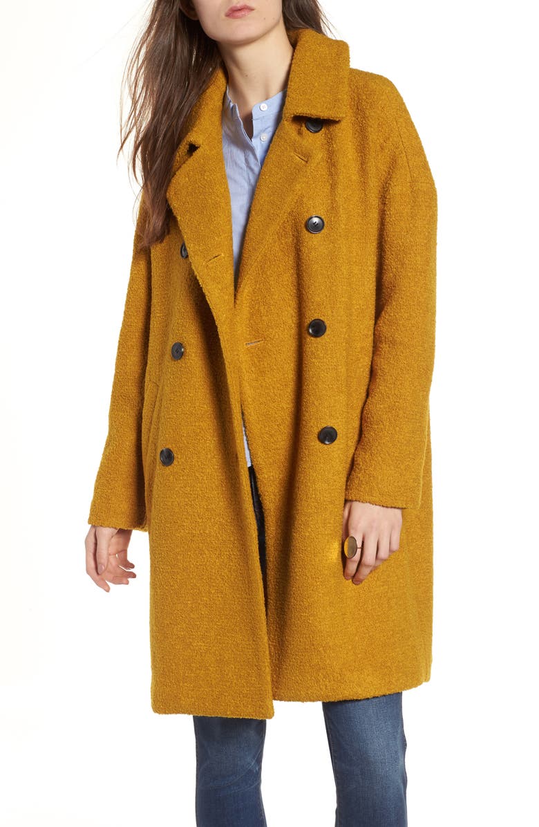 Madewell Double Breasted Bouclé Coat, Main, color,