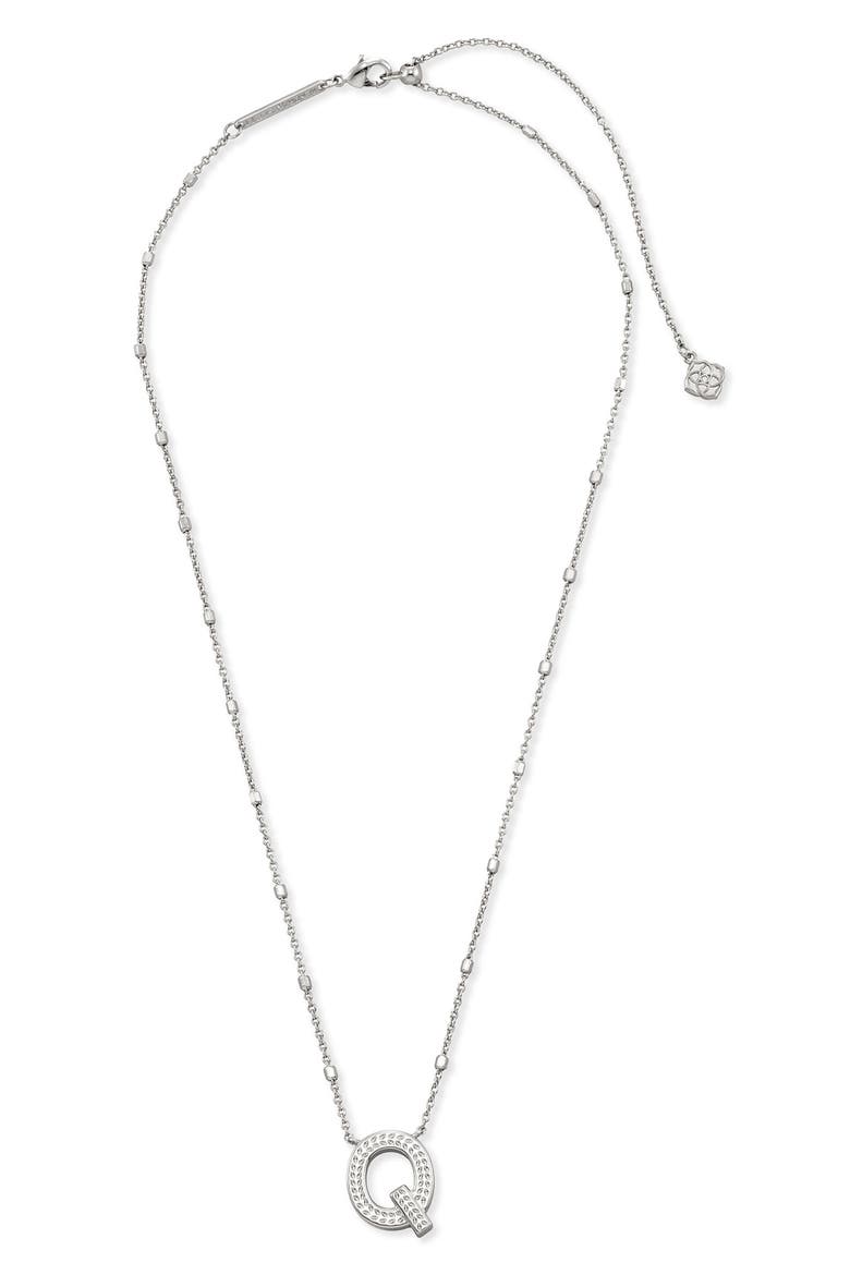 Initial Pendant Necklace, Alternate, color, RHODIUM METAL-Q