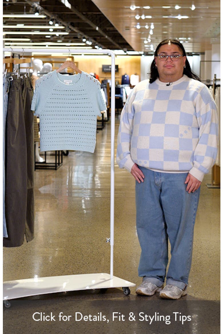 Pointelle Raglan Sleeve Sweater video
