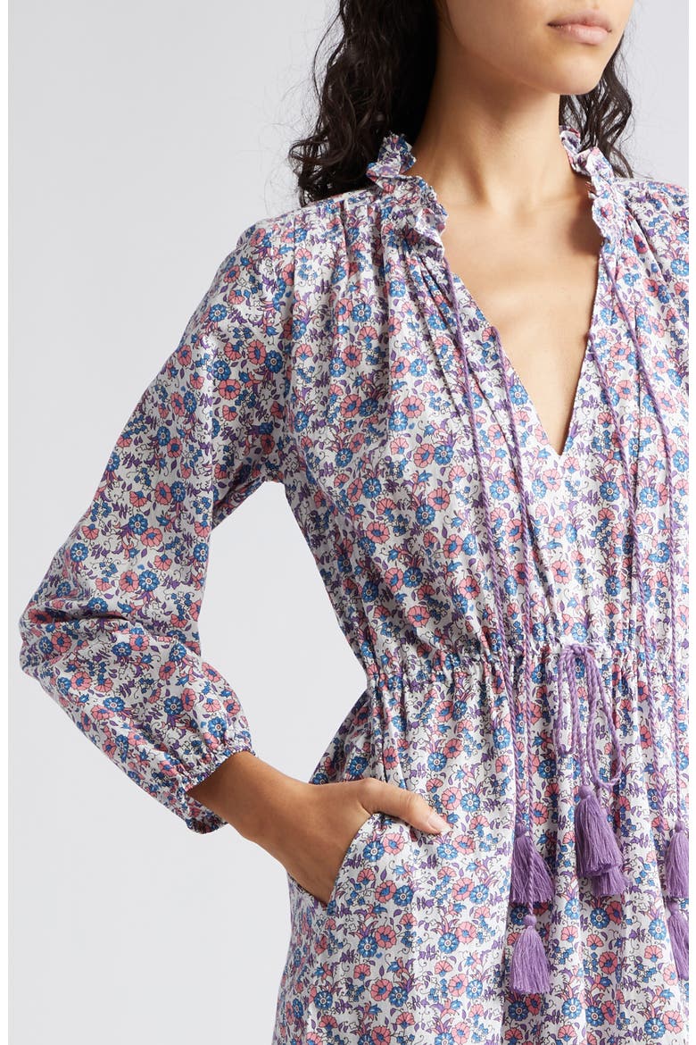Astrid Floral Long Sleeve Cotton Dress, Alternate, color, BLUEBELL
