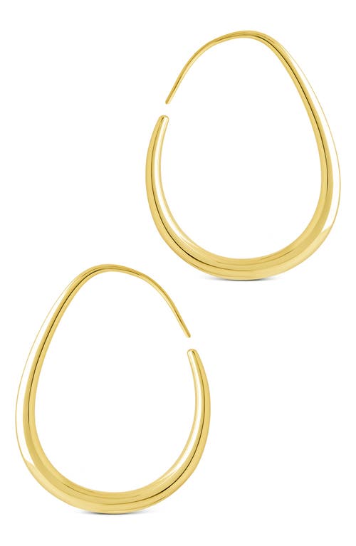 Sterling Forever Rosabel Threader Hoop Earrings In Gold