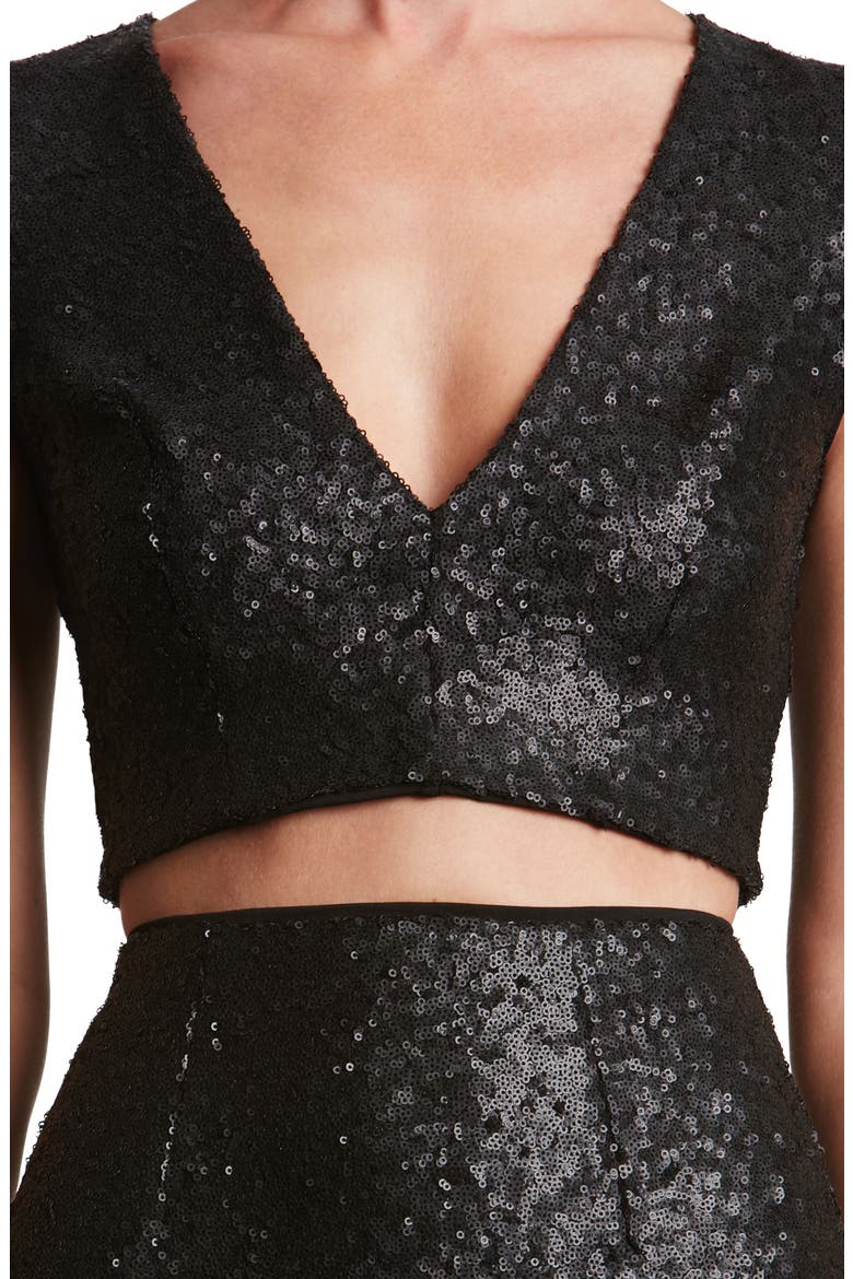 Cara Two-Piece Gown, Alternate, color, MATTE BLACK