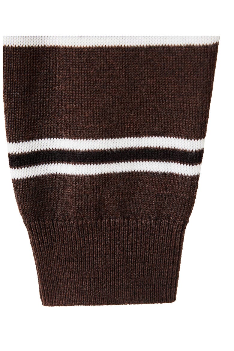 Stripe Crewneck Sweater, Alternate, color, CHOCOLATE