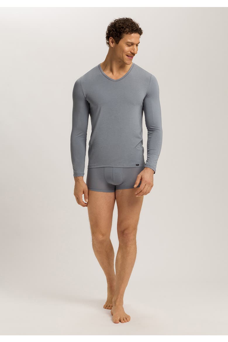 Natural Function Tencel And Cotton Fitted V-Neck Top, Alternate, color, Cliff Grey