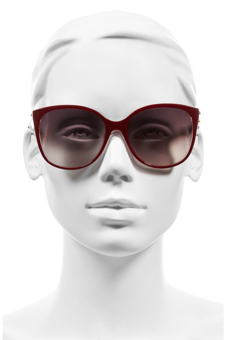 The Marc Jacobs 56mm Gradient Lens Butterfly Sunglasses, Alternate, color, OPAL/ BURGUNDY