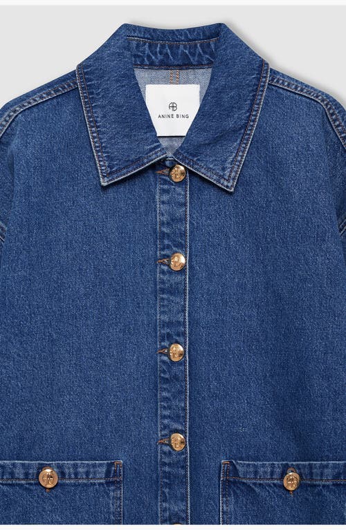 Anine Bing Womens Clean Indigo Denim Luca Relaxed-fit Denim Jacket In Blue