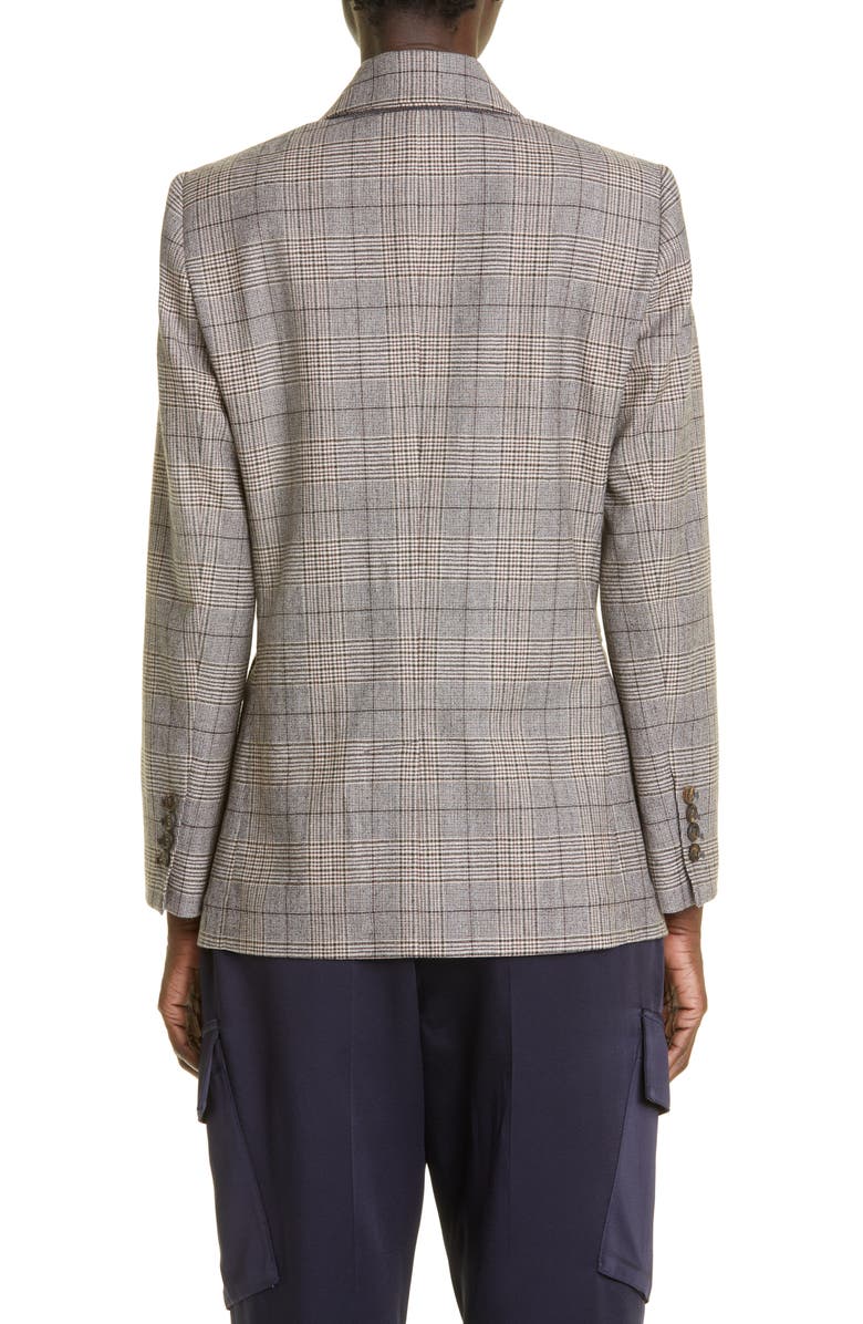 Brunello Cucinelli Glen Check Virgin Wool Blend Jacket, Alternate, color,