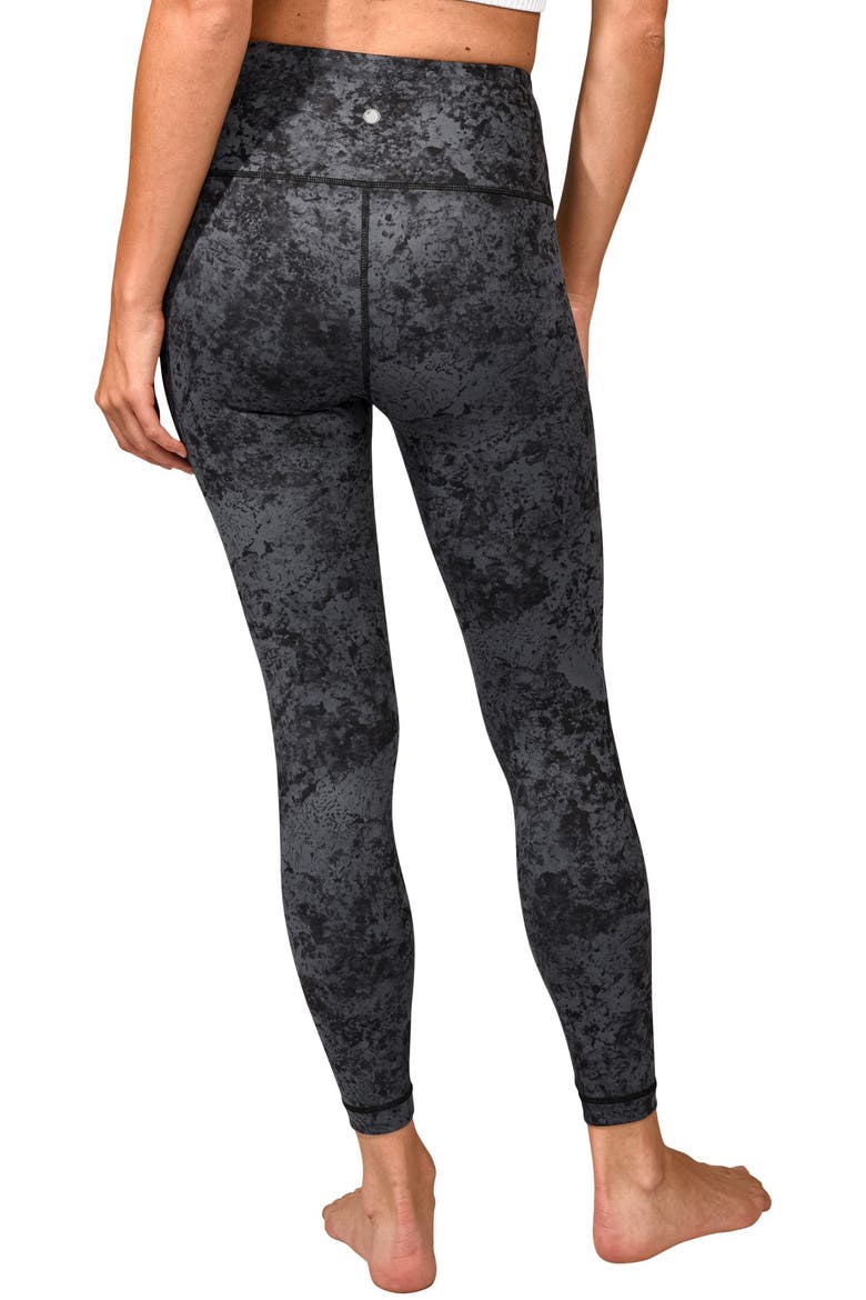Lux Printed High Waist Ankle Leggings, Alternate, color, P597 ITALIAN QUARTZ GREY BLACK