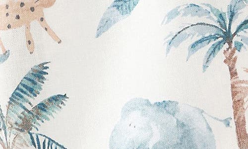 NEXT NEXT KIDS' DINO PRINT LINEN & COTTON DRAWSTRING SHORTS