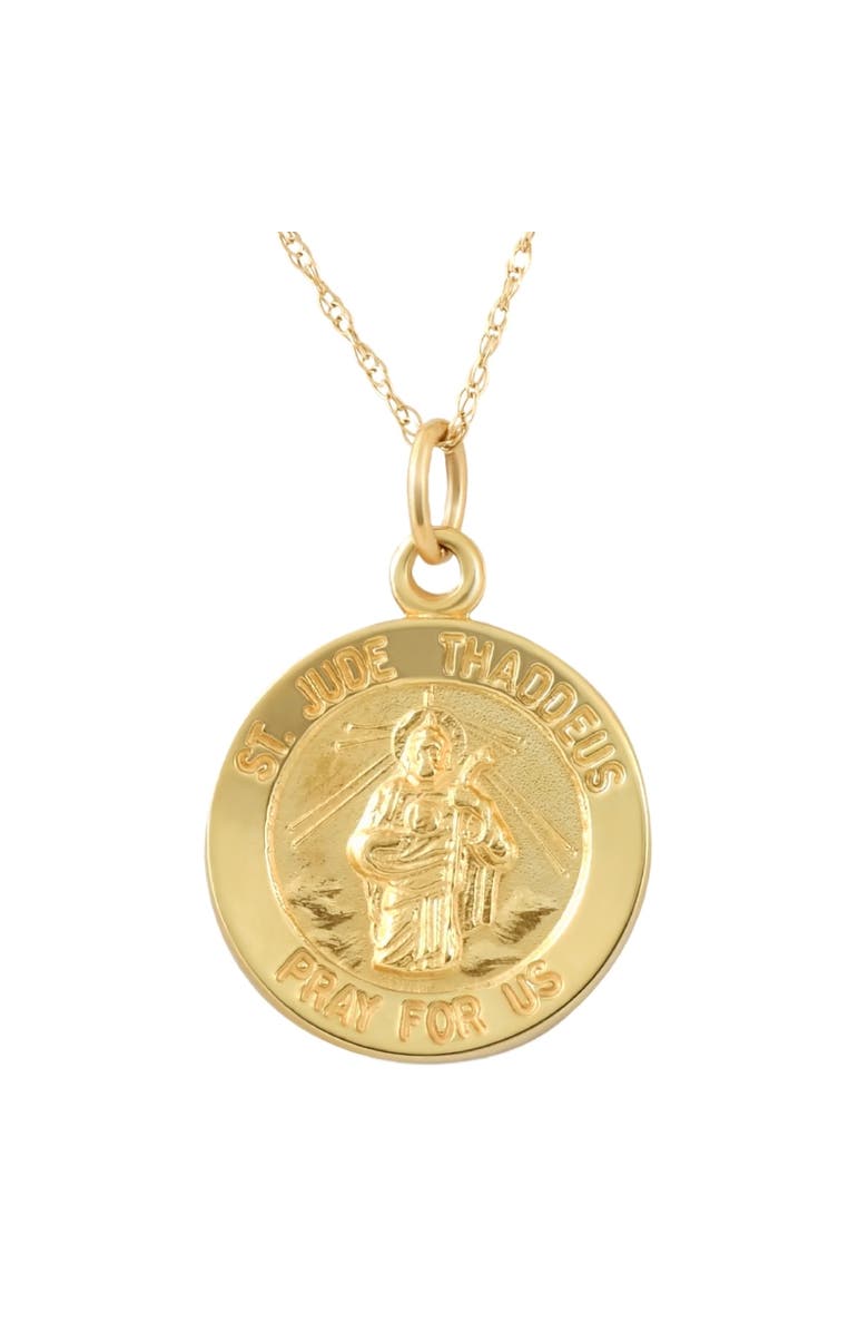 Bliss Diamond 14k Gold St. Jude Thaddeus Medal Pendant 1" Tall 2.5 Grams, Alternate, color, 