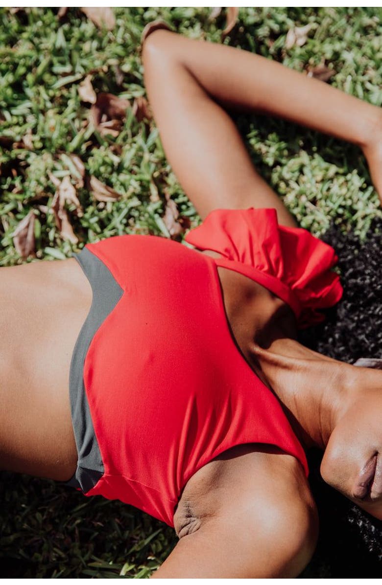 Mary Mercedes Rafaela Contouring Bikini Top, Alternate, color, Red