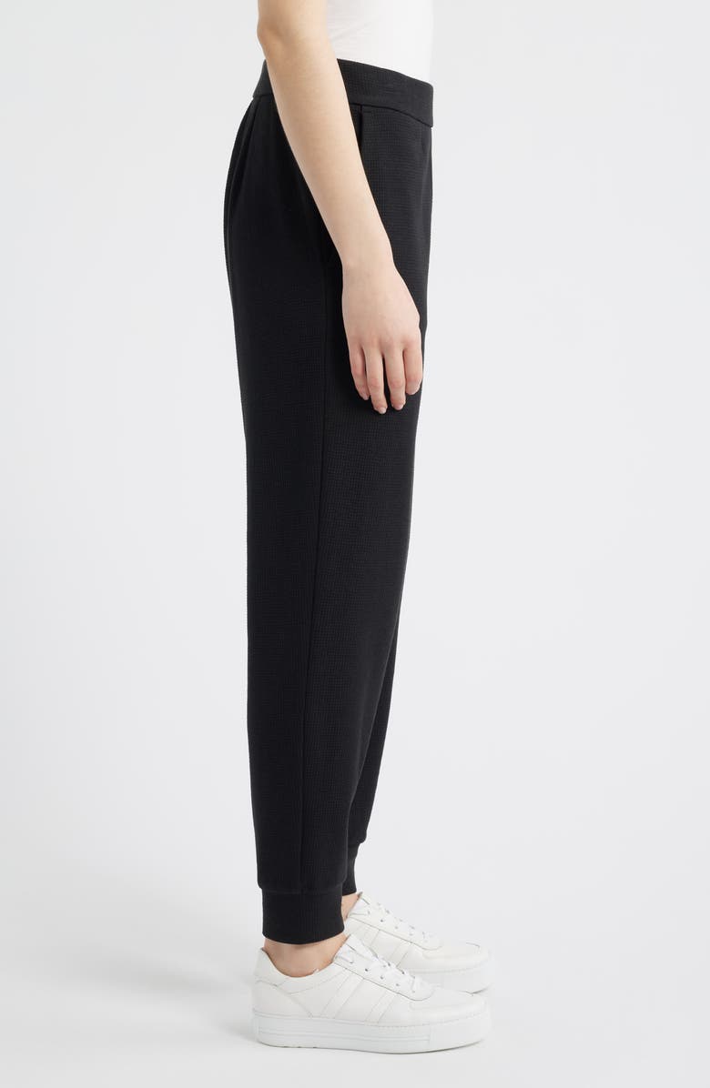 Eileen Fisher Waffle Knit Joggers, Alternate, color, Black