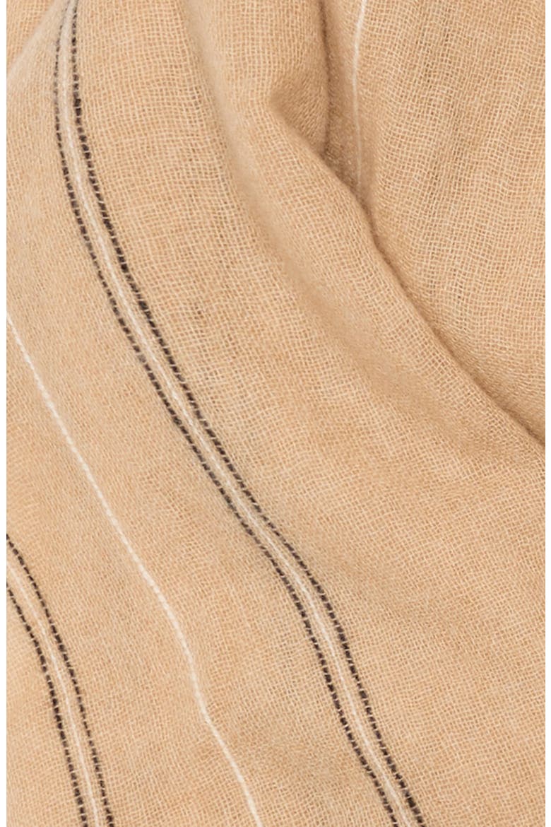 Stripe Lightweight Cashmere Scarf, Alternate, color, BEIGE BLACK STRIPE