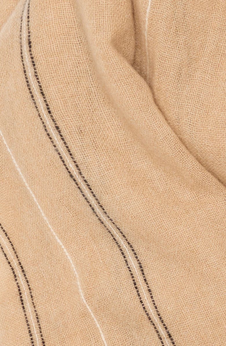Nordstrom Stripe Lightweight Cashmere Scarf, Alternate, color, Beige Black Stripe