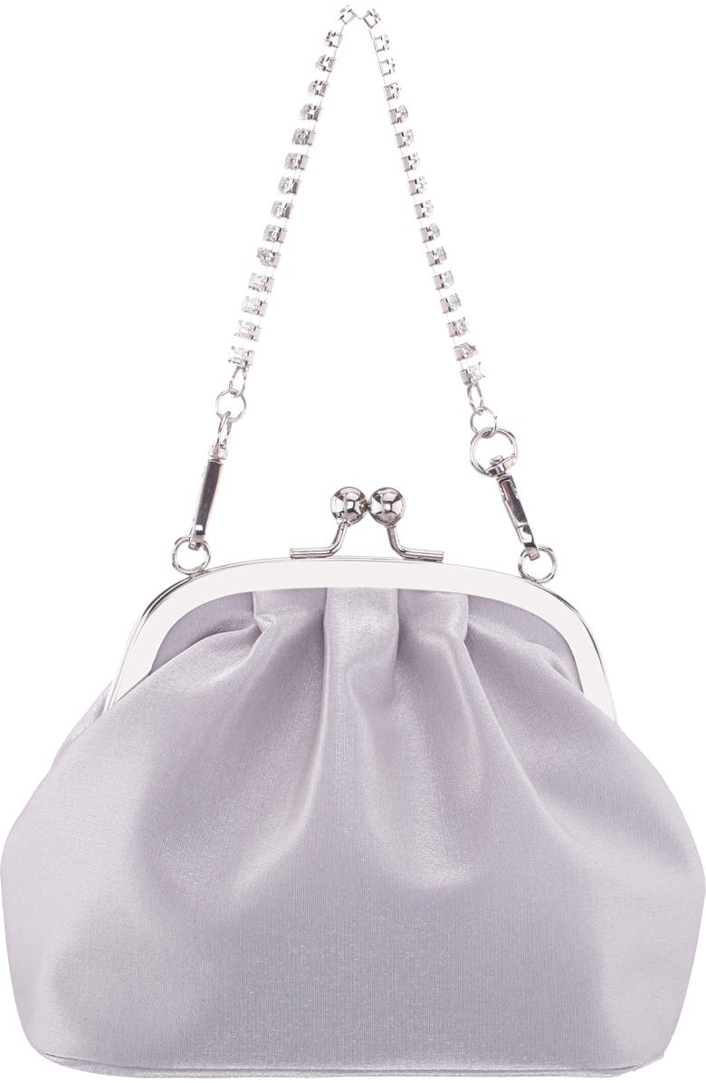 Nina Elsbeth Crystal Clutch, Alternate, color, Silver