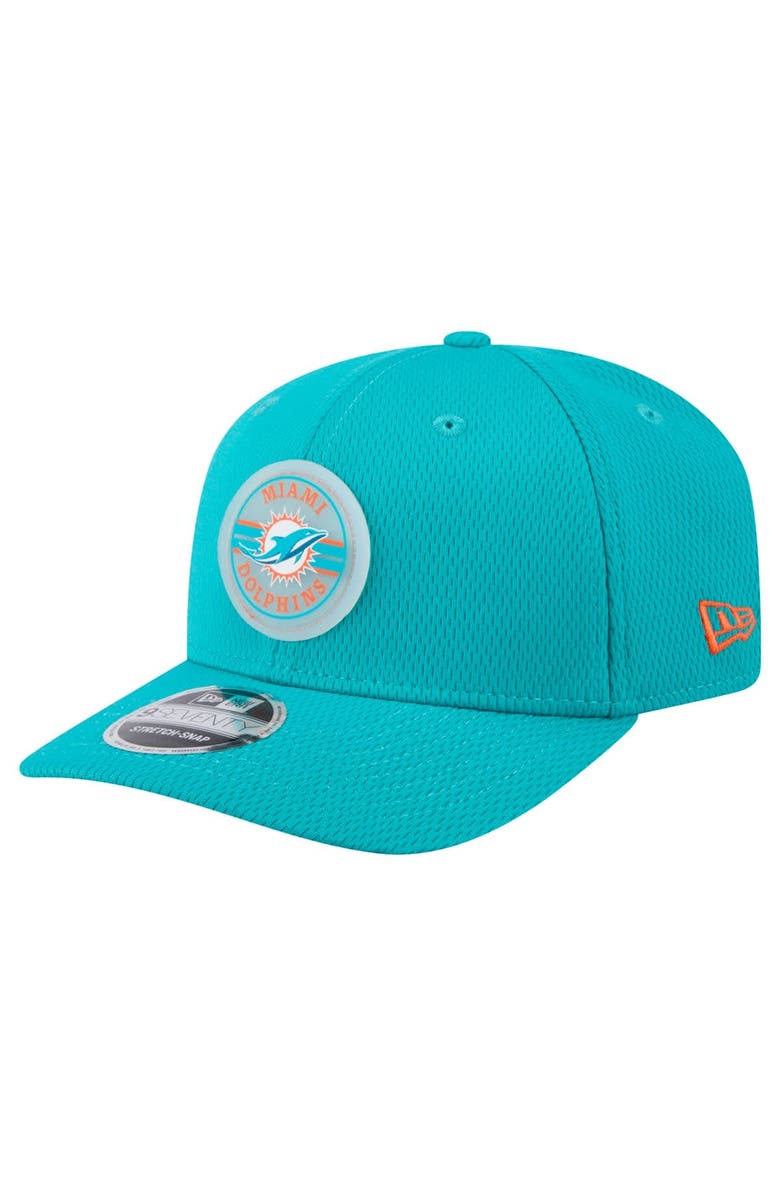 New Era Men's New Era Aqua Miami Dolphins Adventure Patched 9SEVENTY Stretch-Snap Adjustable Hat, Main, color, Aqua