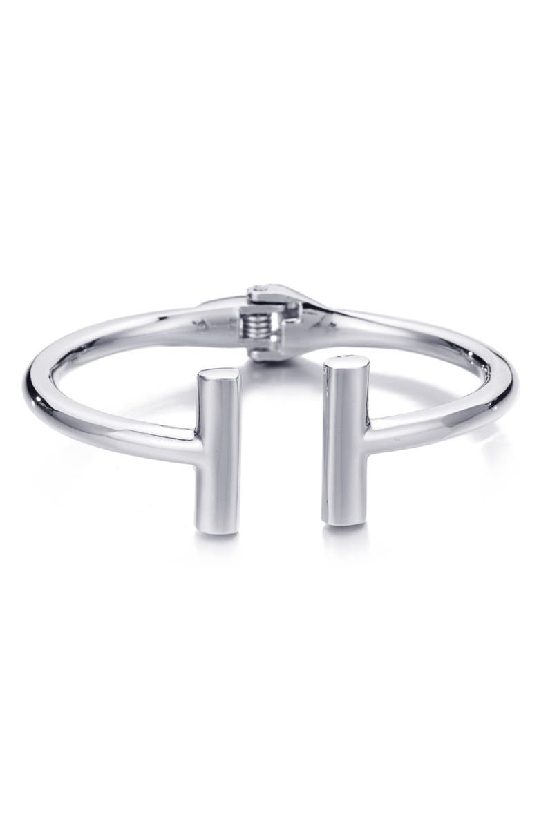 Adornia Bar Cuff Bracelet, Main, color, Silver